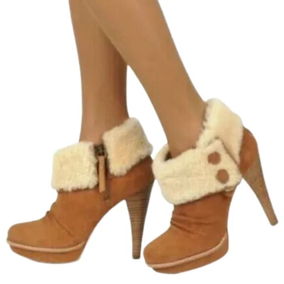 UGG Australia Georgette Ankle Boots in Carmel Suede Size 7 US - Picture 1 of 6